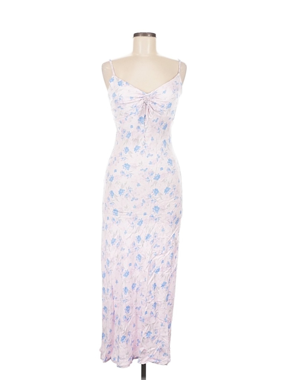 wild fable Pale Pink Slip Dress with Blue Floral Print